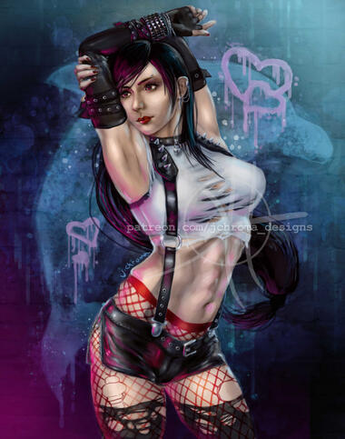 Fanart of Tifa from Final Fantasy VII Remake