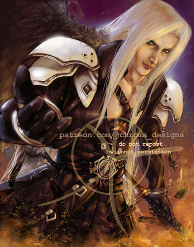 Fanart of Sephiroth from Final Fantasy VII Remake