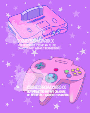 Retro Gaming Assets of an N64 console and controller