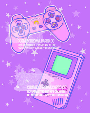 Retro Gaming Assets of a Playstation Controller and a Gameboy